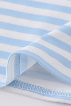 Blue stripe helicopter embroidery smocked boy set - ARIA KIDS