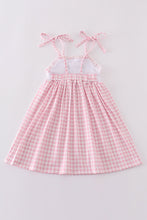 Pink bunny embroidery gingham dress - ARIA KIDS
