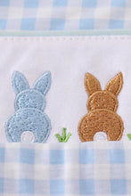 Blue bunny embroidery gingham jonjon - ARIA KIDS