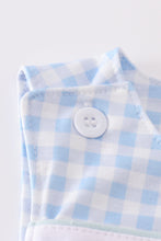 Blue bunny embroidery gingham jonjon - ARIA KIDS