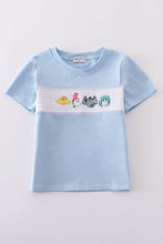 Blue Dr. Seuss embroidery smocked top - ARIA KIDS