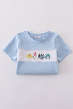 Blue Dr. Seuss embroidery smocked top - ARIA KIDS