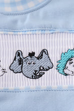 Blue Dr. Seuss embroidery smocked bubble - ARIA KIDS