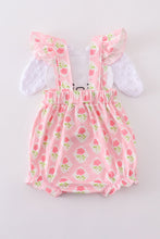 Pink floral bunny applique bubble - ARIA KIDS