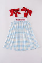 Blue flag embroidery dress - ARIA KIDS