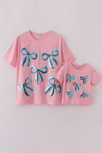 Pink bow sequin mom&me top - ARIA KIDS