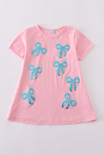 Pink bow sequin mom&me dress - ARIA KIDS