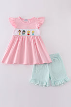 Pink princess embroidery girl set - ARIA KIDS