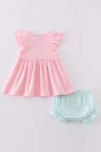 Pink princess embroidery girl bloomer set - ARIA KIDS