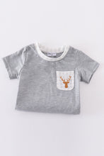 Grey deer embroidery bubble - ARIA KIDS