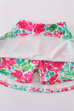 Pink paradise print tennis skort set - ARIA KIDS