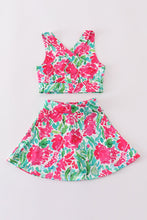 Pink paradise print tennis skort set - ARIA KIDS