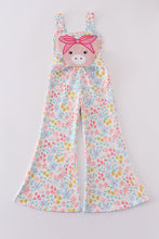 Pink floral pig applique jumpsuit - ARIA KIDS