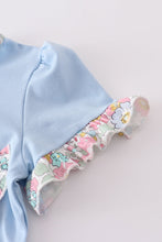 Blue floral print skort set - ARIA KIDS