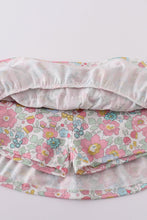 Blue floral print skort set - ARIA KIDS