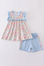 Blue floral print set - ARIA KIDS
