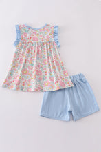 Blue floral print set - ARIA KIDS