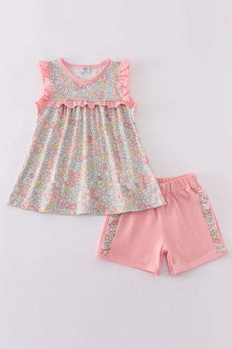 Pink floral print set - ARIA KIDS
