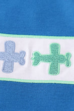 Blue airplane embroidery top - ARIA KIDS