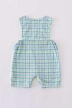 Blue plaid airplane embroidery jonjon - ARIA KIDS