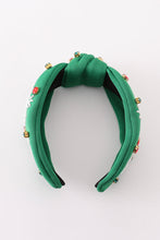 Green christmas snowflake embroidery adults headband - ARIA KIDS