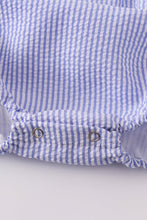 Blue stripe seersucker swordfish embroidery bubble - ARIA KIDS