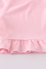 Pink seersucker cross floral embroidery set - ARIA KIDS