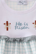 Blue he is risen embroidery bubble - ARIA KIDS