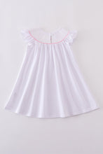 Pink cross embroider smocked dress - ARIA KIDS
