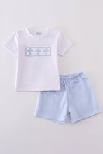 Blue cross embroider smocked set - ARIA KIDS