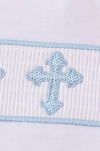 Blue cross embroider smocked set - ARIA KIDS