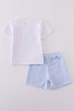 Blue cross embroider smocked set - ARIA KIDS