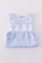 Blue cross embroider smocked set - ARIA KIDS