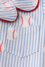 Blue stripe baseball pajamas set - ARIA KIDS