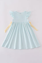 Blue bunny embroidery smocked dress - ARIA KIDS