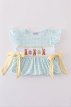 Blue bunny embroidery smocked dress - ARIA KIDS