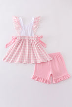 Pink bunny embroidery bow set - ARIA KIDS