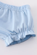 Blue plaid he is risen embroidery bloomer set - ARIA KIDS