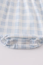 Blue plaid he is risen embroidery bubble - ARIA KIDS