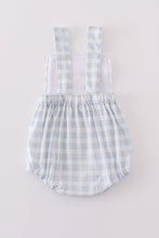 Blue plaid he is risen embroidery bubble - ARIA KIDS