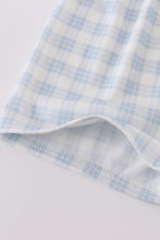 Blue plaid he is risen embroidery set - ARIA KIDS