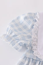 Blue plaid he is risen embroidery dress - ARIA KIDS