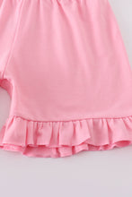 Pink cross embroidery bow set - ARIA KIDS