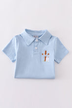 Blue cross embroidery shirt - ARIA KIDS
