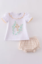Easter cross embroidery girl bloomer set - ARIA KIDS