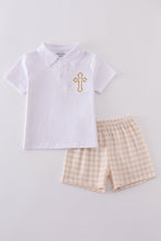 Easter cross embroidery boy shorts set - ARIA KIDS