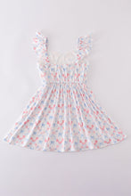 Blue bow lattice print mom&me dress - ARIA KIDS