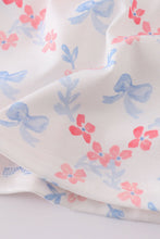 Blue bow lattice print mom&me dress - ARIA KIDS