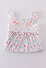 Blue bow lattice print mom&me dress - ARIA KIDS