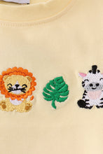 Yellow stripe animal embroidery smocked bloomer set - ARIA KIDS